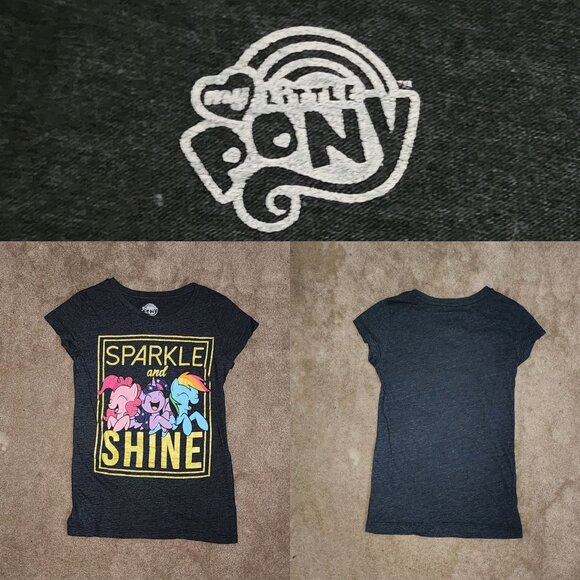 Sparkle & Shine My Little Pony Grey Tee Sz Lg - Picture 1 of 5